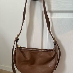 Women’s Brown Leather Crescent Crossbody Bag